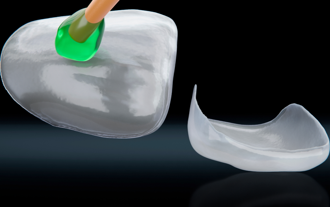 veneer process 3d graphic